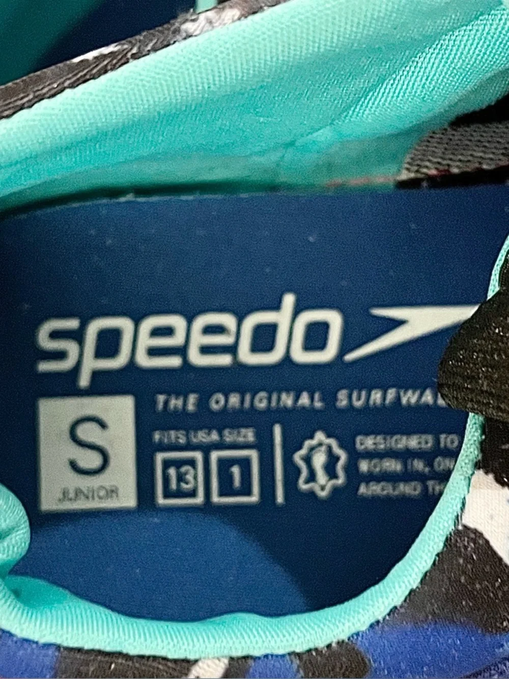 🆕-Speedo Junior Aquaskimmer Shoes - Black S. Fits Kids Shoe 13-1